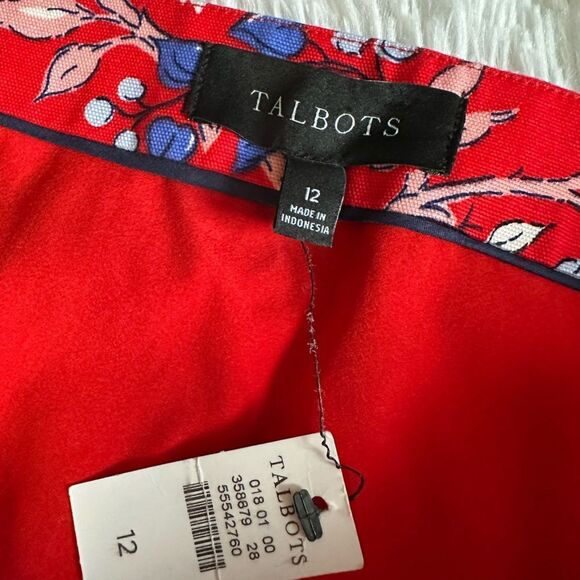 Talbots Skirt Floral Paisley Red New Womens Size 12 - Picture 6 of 7